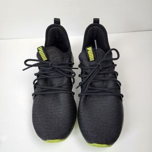 Puma Athletic Shoes Black with Neon Yellow Accents